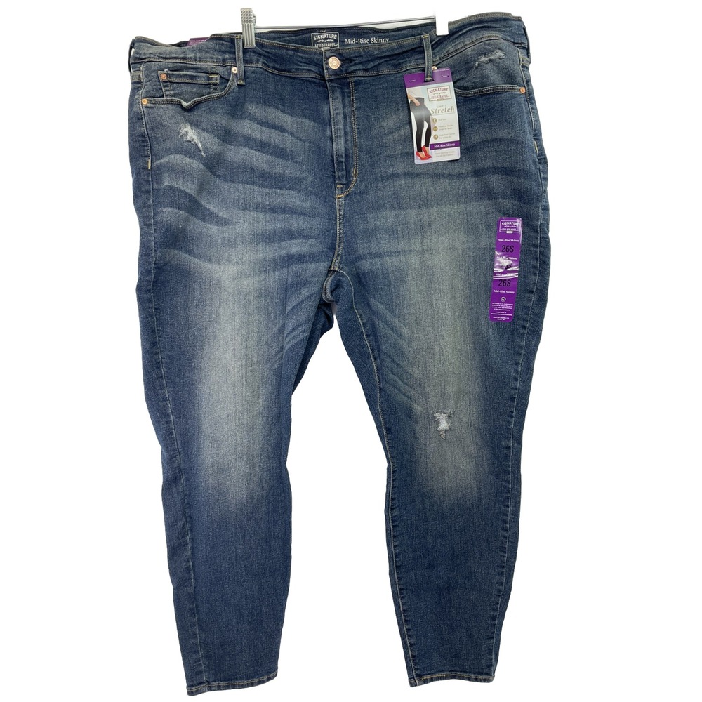 Levis‎ Signature Gold Womens Sz 26S 46x28 Skinny Mid-Rise Denim Jeans (A38) NWTs